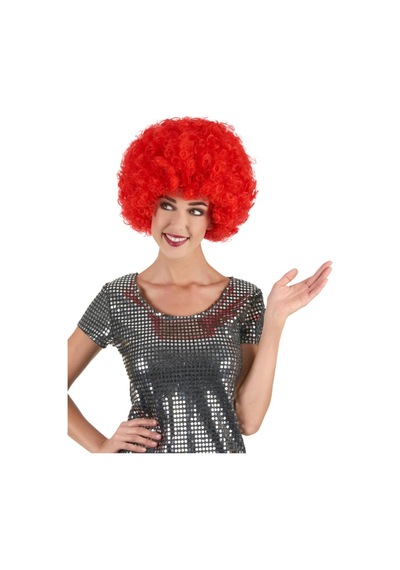 Kırmızı Renk Kıvırcık Afro Bonus Peruk Çocuk