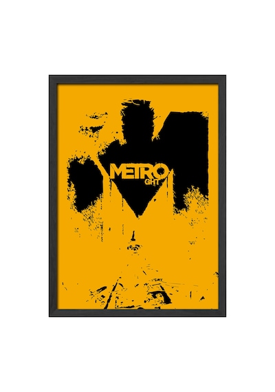 Metro Siyah Ahşap Çerçeveli Poster, Dekoratif Oyun Duvar Tablosu