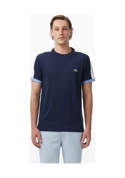 Lacoste Erkek Regular Fit Bisiklet Yaka Renk Bloklu Lacivert T-shirt