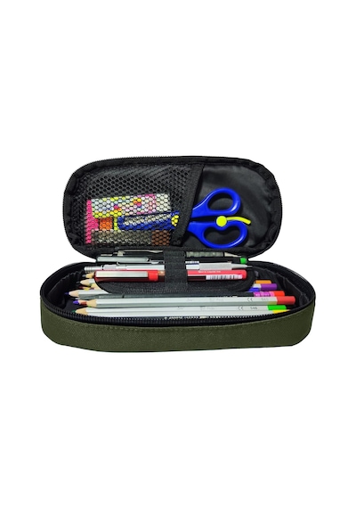 Jacbag Oval Medium Haki Yeşil Erkek Çocuk Kalem Çantası Çok Renkli