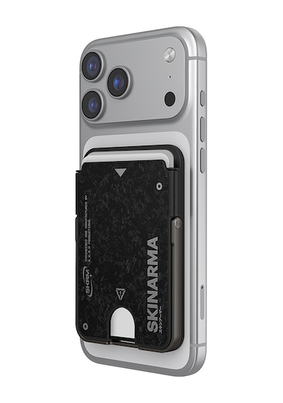 Skinarma Metal Tasarımlı 2 Hazneli Vektor Serisi Magnetik Standlı Kartlık Siyah Siyah