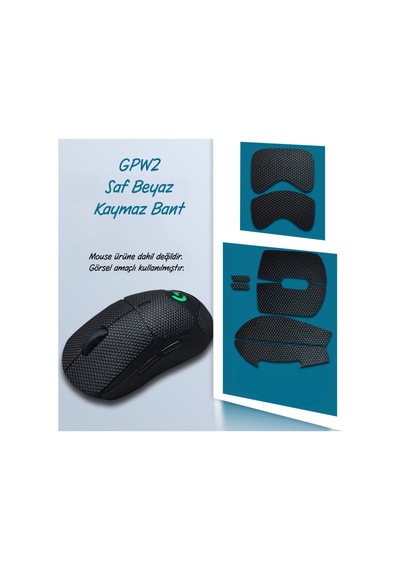 Gpw2 Saf Siyah Tape Fare Kaymaz Bant Çıkartma Tape Mouse Koruyucu Kavrama Bandı Yükseltme Kiti