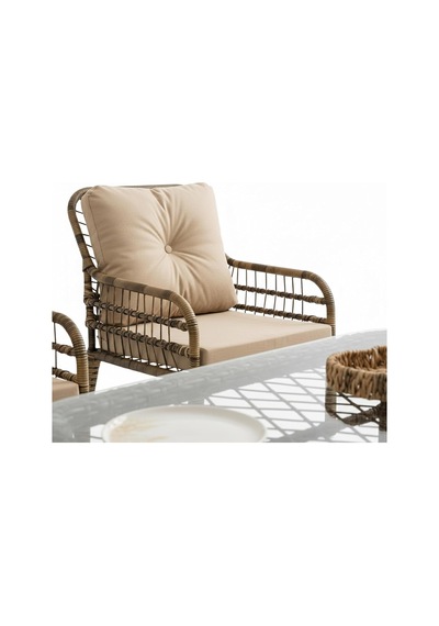 Capri Swing Pisa Üçlü Rattan Bahçe Balkon Oturma Grubu Kahve 753 Diğer