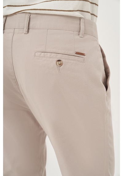 Morven Erkek Taş Yazlık Pamuk Yan Cep Slim Fit Chino Pantolon 25ys003010870 Taş