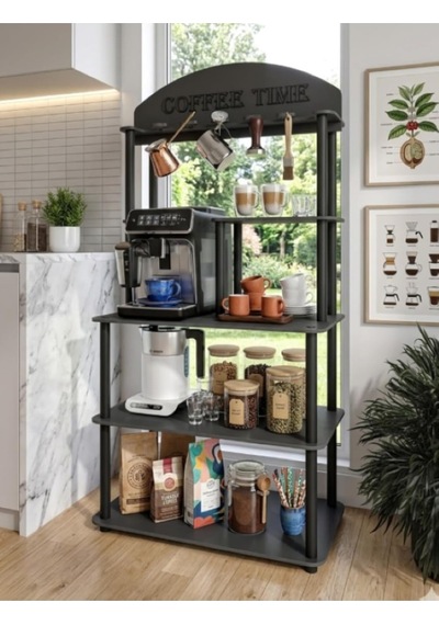 Kahve Köşesi Dolabı Çok Amaçlı Kitaplık 140x69x39 Cm Kahve Makinesi Standı, 1. Sınıf Mdf, Demonte Kolay Kurulum Ceviz Kahve Köşesi Dolabı Çok Amaçlı Kitaplık 140x69x39 Cm Kahve Makinesi Standı, 1. Sınıf Mdf, Demonte Kolay Kurulum Ceviz