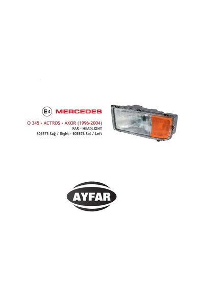 FAR MERCEDES ACTROS AXOR 96-04 SOL SARI SİNYAL MANUEL 505576 9418202761