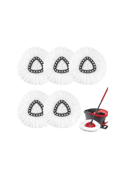O-ceda Easywring Spin Mop İçin 5'li Paket Döner Paspas Değiştirme, Derin Temizlik İçin Mikrofiber Paspas Yedekleri