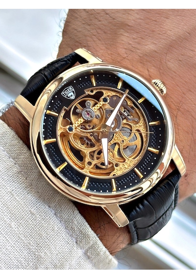 Tı-591d Tıger Otomatik Çelik Erkek Saati Altın