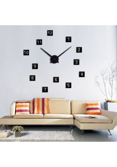 Modern Nesil Dıy 3D Dekoratif Büyük Boy Sticker Duvar Saati (399502860)