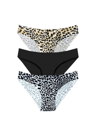 301 Kadın Dikişsiz Lazer Bikini Külot Paketi 301-v1-pars, Siyah, Pars Siyah Çok Renkli