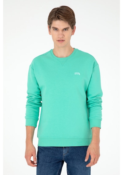 U.S. Polo Assn. Erkek Bisiklet Yaka Mint Basic Şardonlu Sweatshirt 50295148-VR152