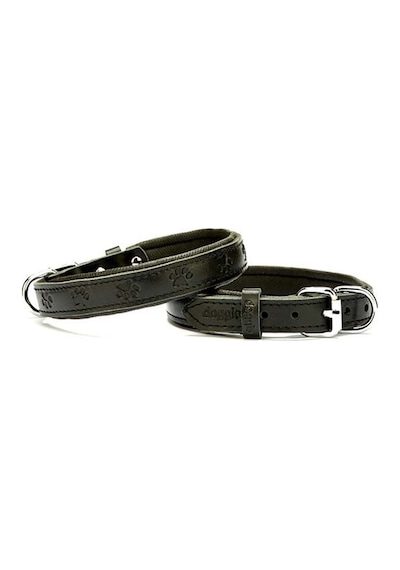 Doggie Comfort Deri Pati Desenli Köpek Boyun Tasması Small Siyah