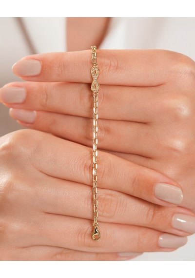 Debora Jewelry 14 Ayar Altın Sonsuzluk Ataç Modeli Bileklik