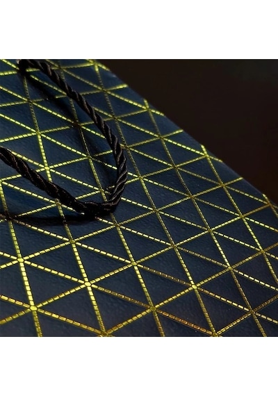 Hubrendy Emin Mini Boy Siyah Gold Yaldızlı Karton Çanta