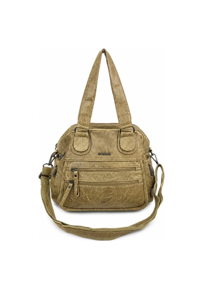Sanmorris Kadın Suni Deri Geniş Hacimli Omuz Ve Çapraz Çanta Sı-11 Beige