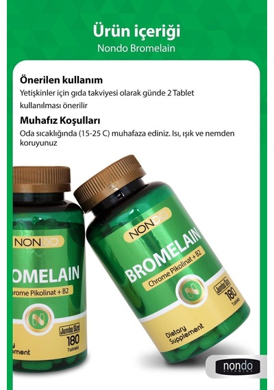 Nondo Bromelain 2400 Gdu 750 Mg 180 Tablet jumbo Boy