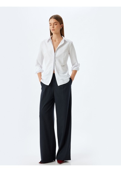 Koton Slim Fit Klasik Gömlek Uzun Kollu Pamuklu Kırık Beyaz 5wak60149uw Ekru