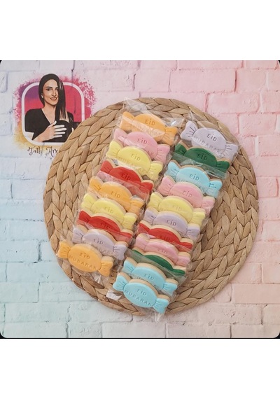 Bayrama Özel Renkli Şekerler Modeli Butik Kurabiye - 20 Adet