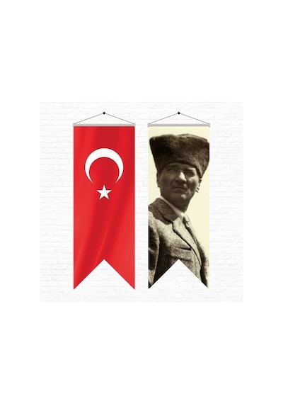 Atatürk Posteri Ve Türk Bayrağı Kırlangıç 50x150 Cm -3 Tek Ebat