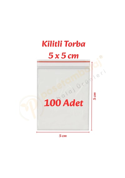 5x5 Cm. Kilitli Torba 100 Adet