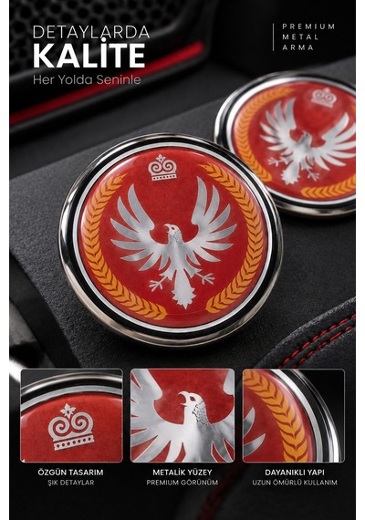 Çift Kartal Desenli Elite Arma 4 Cm Araç Motor Bisiklet Sticker