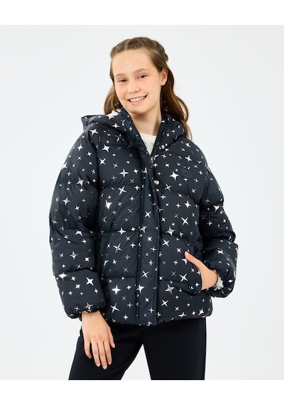 Skechers G Puffer Jacket Büyük Kız Çocuk Siyah Mont Sk2520052-1602 Siyah