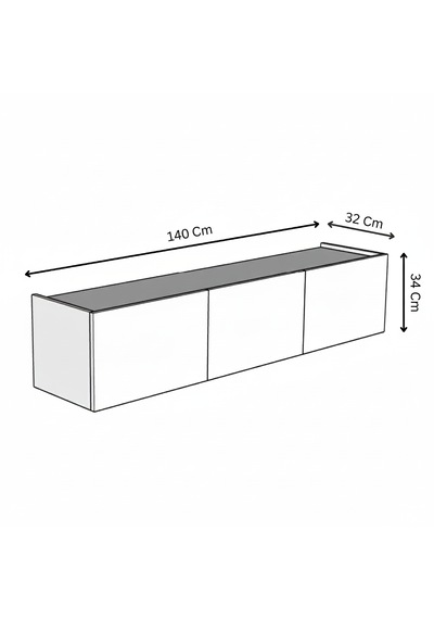 Hitit Tv Ünitesi 140 Cm 100% Mdf Beyaz