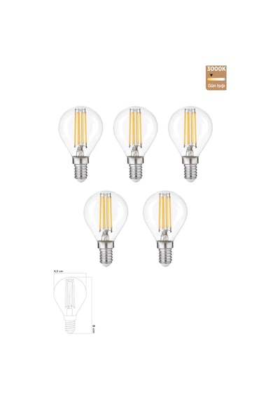 Led Ampul 6w E14 3000kgün Işığı Erd-44