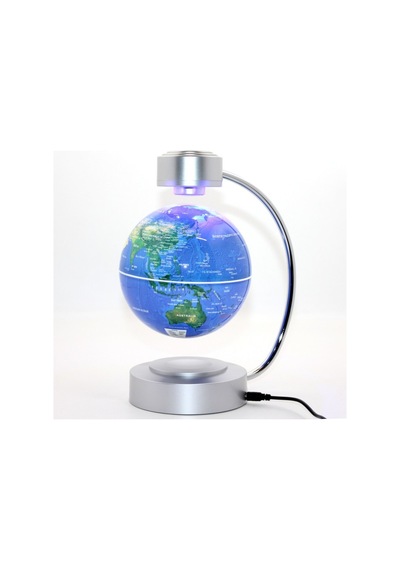 2 Adet Mıknatıslı Ortada Dönen Dünya Küre 26 Cm Manyetik Masaüstü Globe, Dönen Dünya Modeli, Dekoratif Obje Sarı