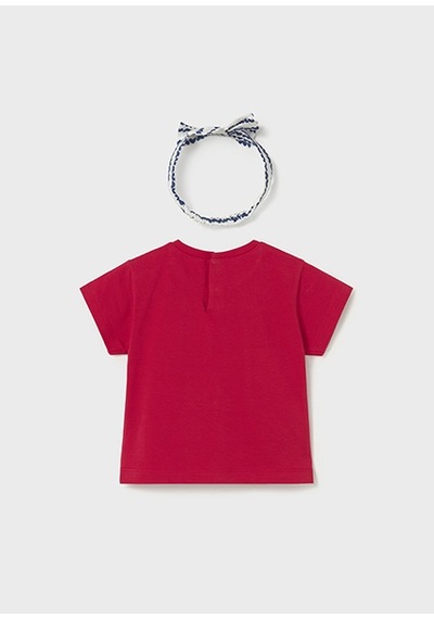 Mayoral Kız Bebek Kısa Kollu T-shirt Ve Saç Bandı Set Kırmızı 01081