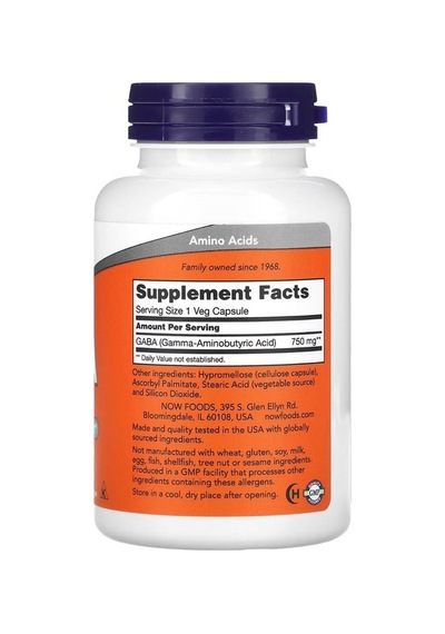 Now Foods Gaba 750 Mg 100 Vegan Kapsül
