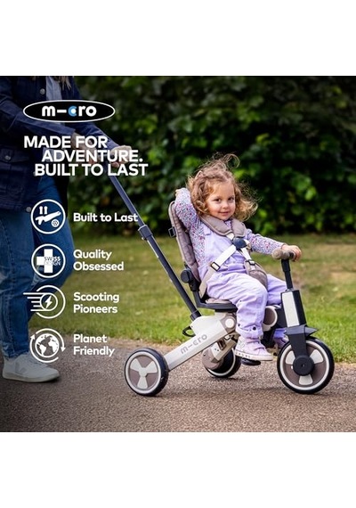 Micro 4in1 Katlanabilir Bisiklet Matcha, 6 Aydan 6 Yaşa Kadar, 360 Dönebilen Koltuk, Ebeveyn Kontrol, Akıllı Kilitleme Freni Ve Yıkama Koltuğu Açık Mavi