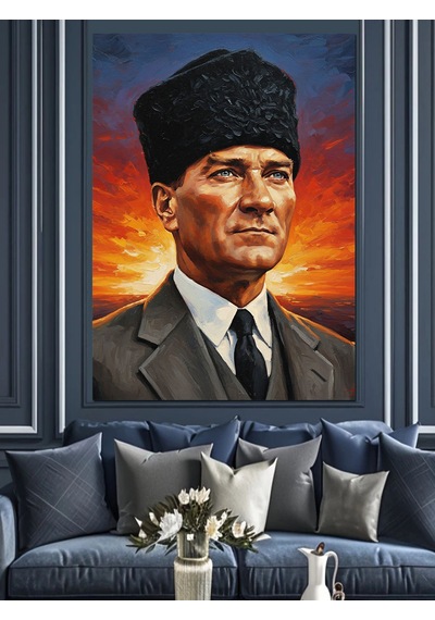 Ahşap Tablo Gün Doğumu Mustafa Kemal Atatürk İnsan Figürlü Tablolar