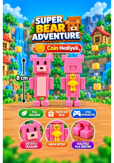 Super Bear Adventure Pembe Ayı Ve Shicka Figür Seti - Süper Ayı Seti 1adet