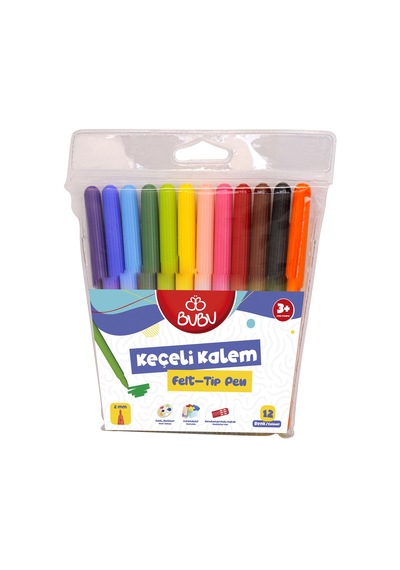 Bu-bu Keçeli Kalem 12 Renk Keçeli Boya Kalemi