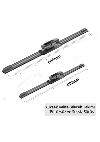 Renault Symbol 2013 Sonrası Uyumlu Muz Silecek Takımı - 600 Mm / 450 Mm Sürücü + Yolcu