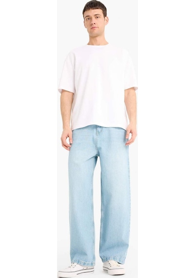 DeFacto %100 Pamuk Skater Fit Geniş Kalıp Yüksek Bel Geniş Paça Jean Pantolon F3925AX25SMNM39 DeFacto %100 Pamuk Skater Fit Geniş Kalıp Yüksek Bel Geniş Paça Jean Pantolon F3925AX25SMNM39