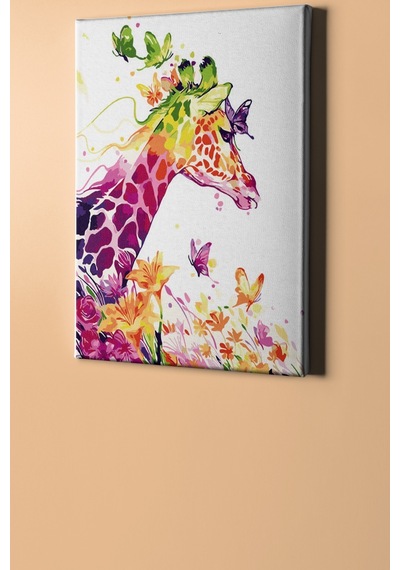 Webstyle Sayılarla Boyama Seti Kasnaklı Rengarenk Zürafa 60 X 75 Cm