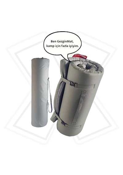 Xpermate Gezginmat Kamp Yatağı Çift Kişilik Taşıma Çantalı Kamp Matı 120 x 180 x 6 CM Antrasit