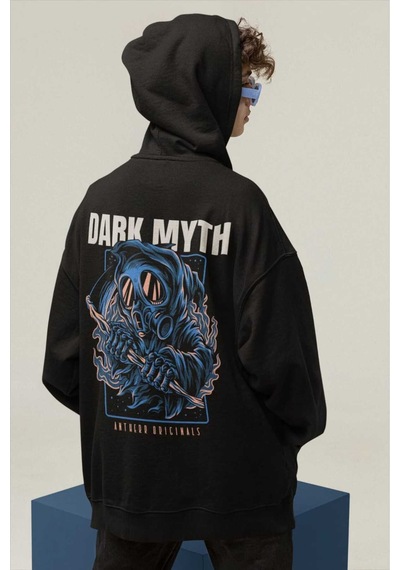 Magors Stıl-x Dark Myth Baskılı, Pamuklu, Siyah Renk, Kapüşonlu, Oversıze Unısex Sweatshırt Siyah Magors Stıl-x Dark Myth Baskılı, Pamuklu, Siyah Renk, Kapüşonlu, Oversıze Unısex Sweatshırt Siyah