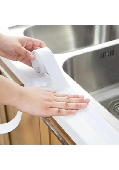 3b Trend 4 Adet 12,8 Metre Su Sızdırmaz Bant Mutfak Lavabo Banyo Pencere Duvar Bandı Beyaz