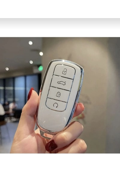 Lüx Chery Tiggo 8 Pro Omoda 5 Tiggo 7 Avantgarde Nano Anahtar Kılıfı Beyaz Gümüş Silver Renk