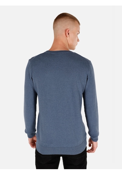 Colin's Colins Regular Fit Bisiklet Yaka Normal Kesim Mavi Erkek Kazak Cl1046786 İndigo
