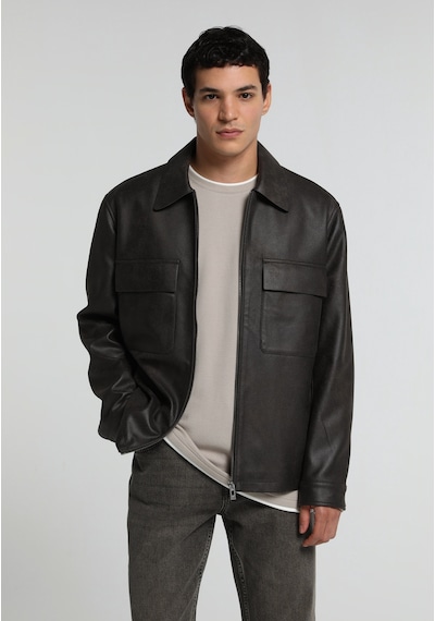 Colin's Colins Regular Fit Shirt Neck Fermuarlı Astarlı Erkek Kahverengi Mont Pu Cl1082377 Q1.v1 Dbr