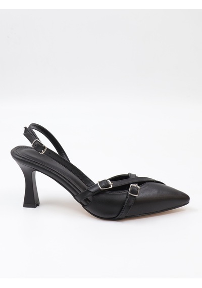 Nesilshoes Nesil Shoes Uraz 500 Siyah Topuklu Kadın Sandalet
