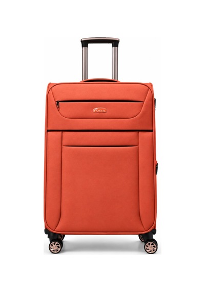 Fossil Unisex Kumaş Orta Boy Ultra Hafif Şifreli Körüklü Kendi Etrafında Dönebilen Valiz 012-02 Turuncu