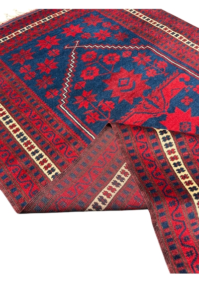 El Dokuma Sıfır Yağcıbedir Halısı 110x180 Kök Boya Yün İnce Halı Kırmızı