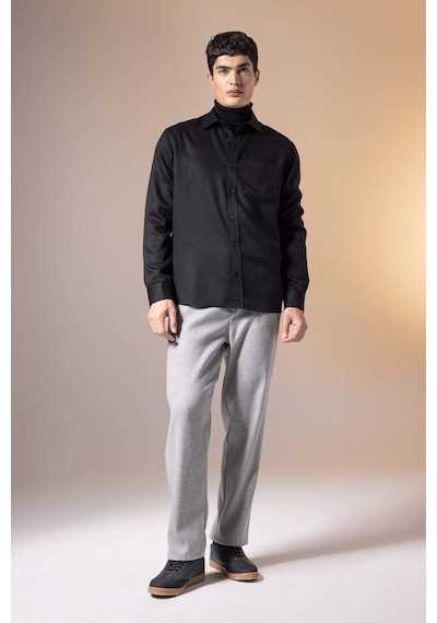 DeFacto Pantolon Relax Fit Beli Bağcıklı Cepli Basic Düz Düz Paça B7336AX23WNGR210