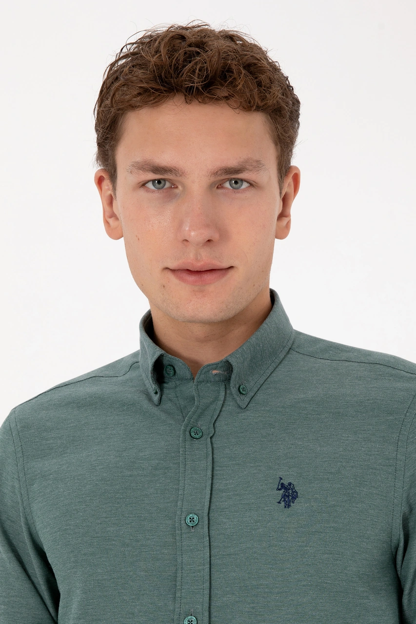 U.s. Polo Assn. Erkek Koyu Yeşil Gömlek Basic 50316723-vr079 Koyu Yesıl