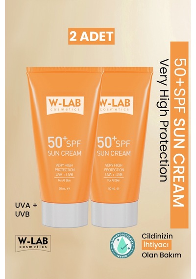 W-Lab Cosmetics SPF50 Kozmetik Güneş Kremi 2 x 50 ML